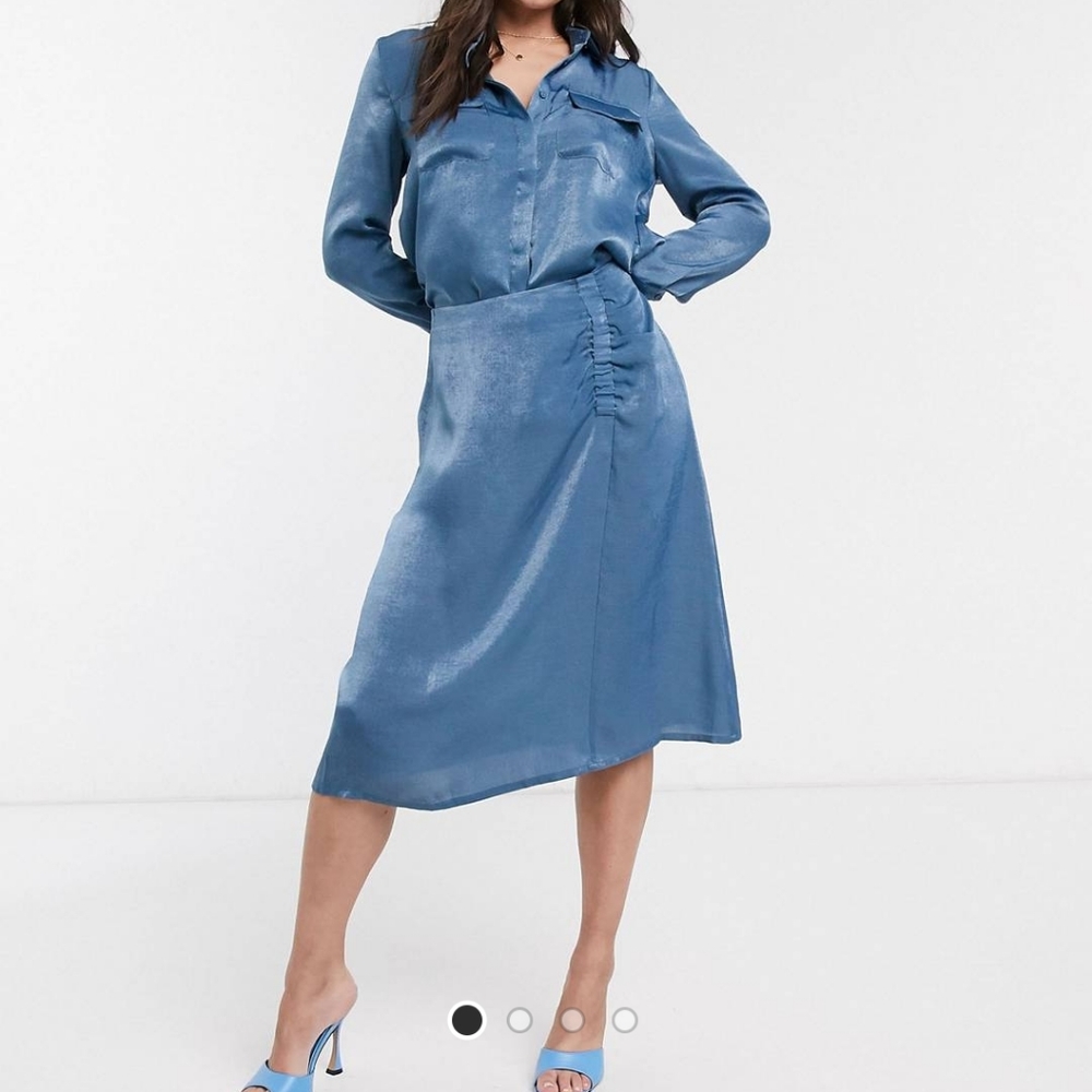 Blue silk skirt